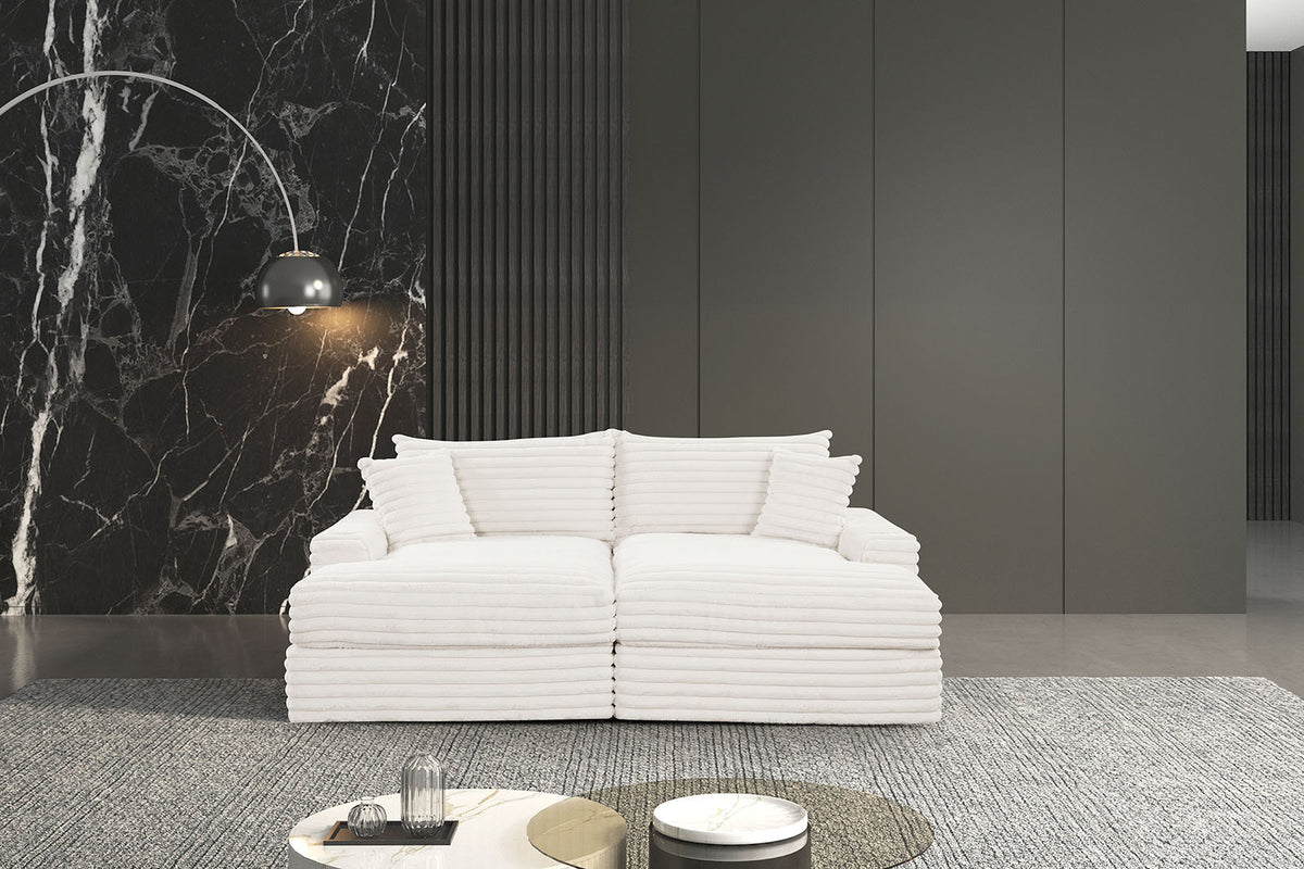 Tavedestrand White Double Chaise Sofa from Furniture of America - Luna Furniture