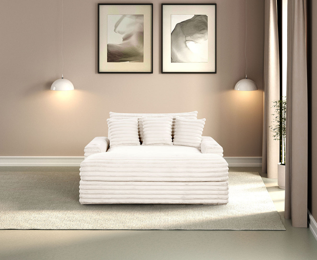 Veyrier White 2 Arm Chaise from Furniture of America - Luna Furniture