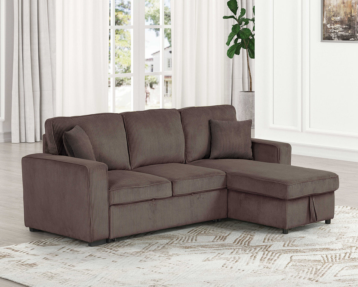 Yves Brown Sectional from Furniture of America - Luna Furniture