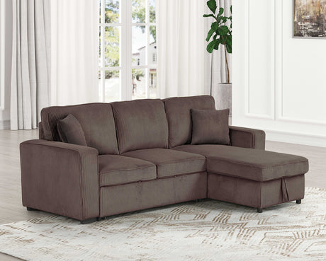 Yves Brown Sectional from Furniture of America - Luna Furniture