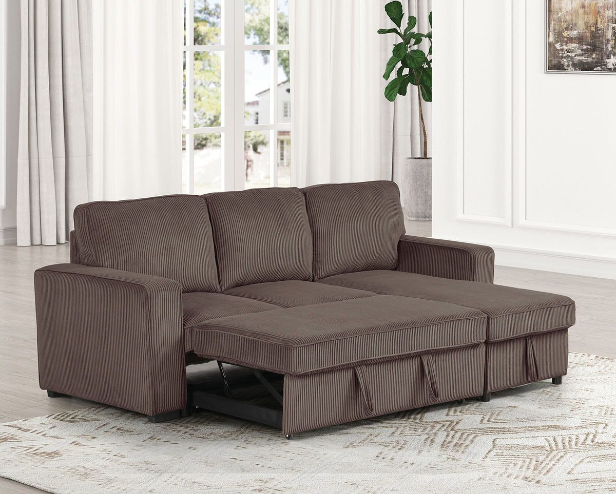 Yves Brown Sectional from Furniture of America - Luna Furniture