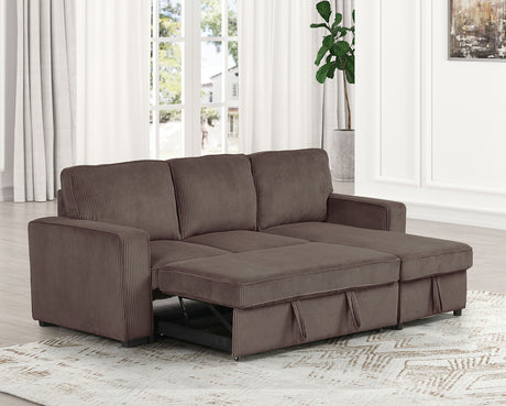 Yves Brown Sectional from Furniture of America - Luna Furniture