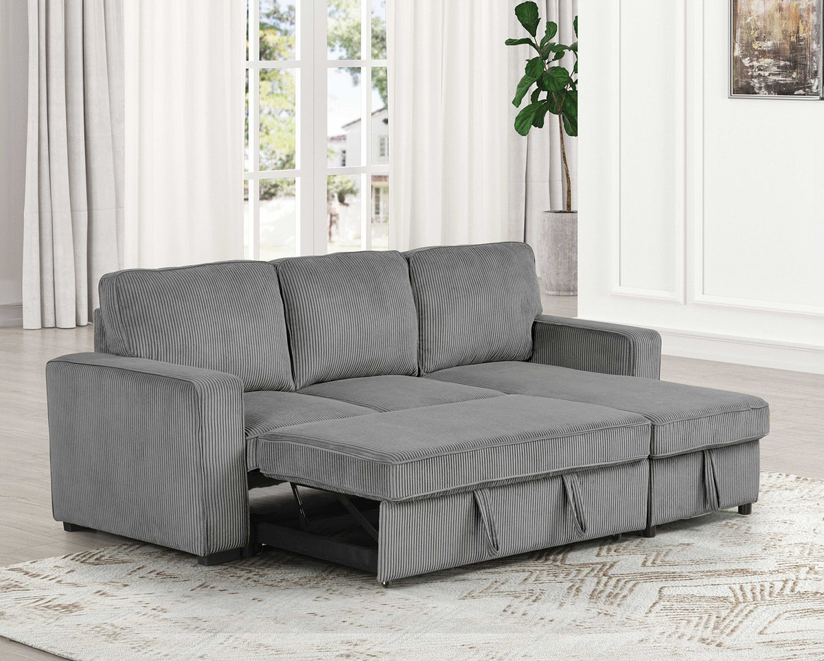 Yves Dark Gray Sectional from Furniture of America - Luna Furniture