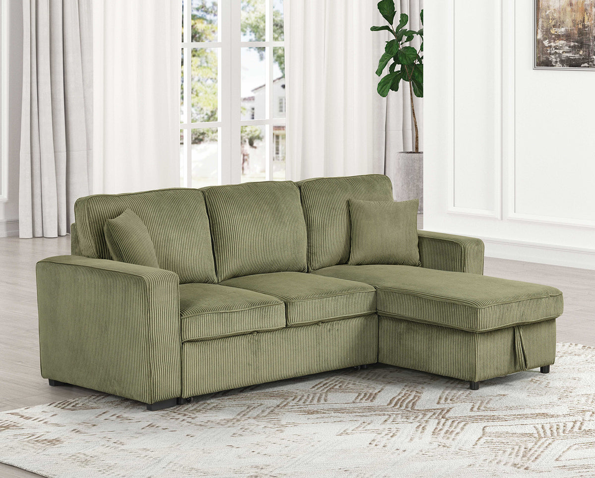 Yves Green Sectional from Furniture of America - Luna Furniture
