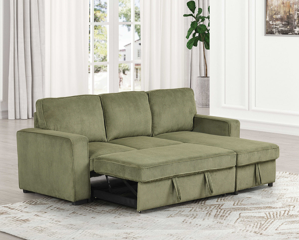 Yves Green Sectional from Furniture of America - Luna Furniture