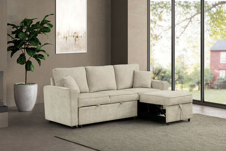 Kendal Beige Sleeper Sofa Sectional from Furniture of America - Luna Furniture