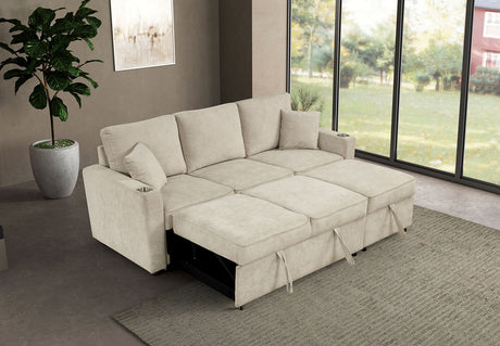 Kendal Beige Sleeper Sofa Sectional from Furniture of America - Luna Furniture