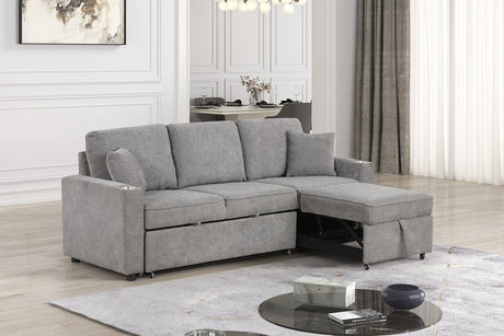 Kendal Gray Sleeper Sofa Sectional from Furniture of America - Luna Furniture