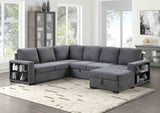Stockwell Dark Gray Sleeper Sofa Sectional from Furniture of America - Luna Furniture