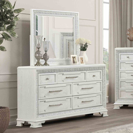 Stella Mia Creamy White 4-Piece Queen Bedroom Set from Furniture of America - Luna Furniture