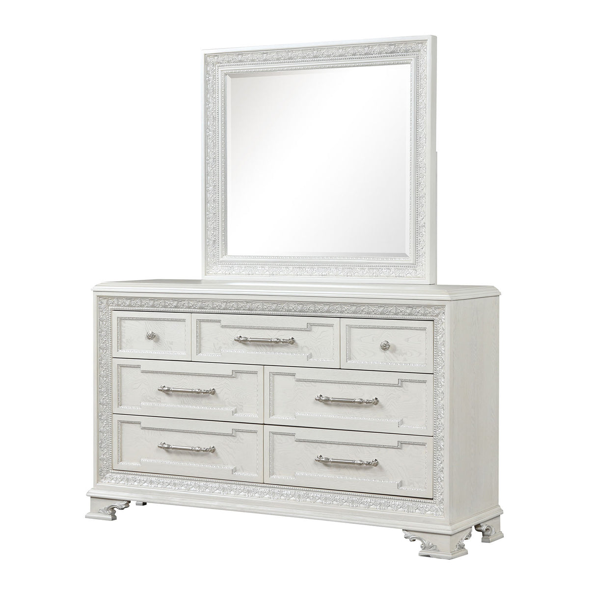 Stella Mia Creamy White 4-Piece Queen Bedroom Set from Furniture of America - Luna Furniture