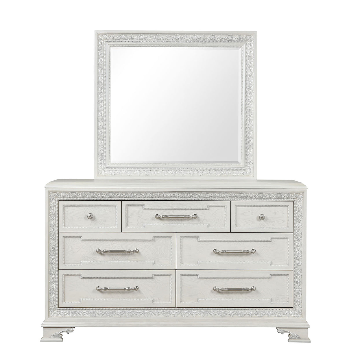 Stella Mia Creamy White Dresser w/Jewelry Box from Furniture of America - Luna Furniture