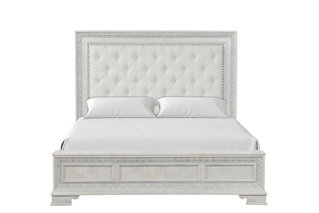 Stella Mia Creamy White 5-Piece Queen Upholstered Bedroom Set from Furniture of America - Luna Furniture