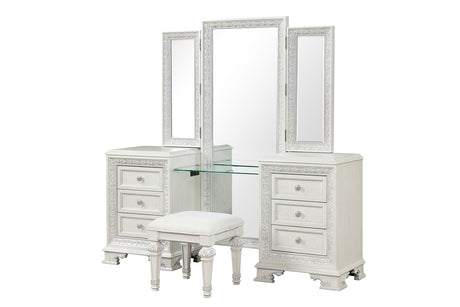 Stella Mia Creamy White Vanity Set from Furniture of America - Luna Furniture