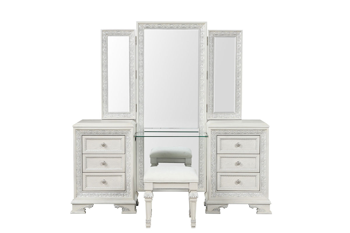 Stella Mia Creamy White Vanity Set from Furniture of America - Luna Furniture