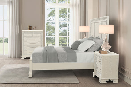 Stella Mia Creamy White King Bed from Furniture of America - Luna Furniture