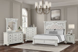 Promenade Wire Brushed White Queen Bed from Furniture of America - Luna Furniture
