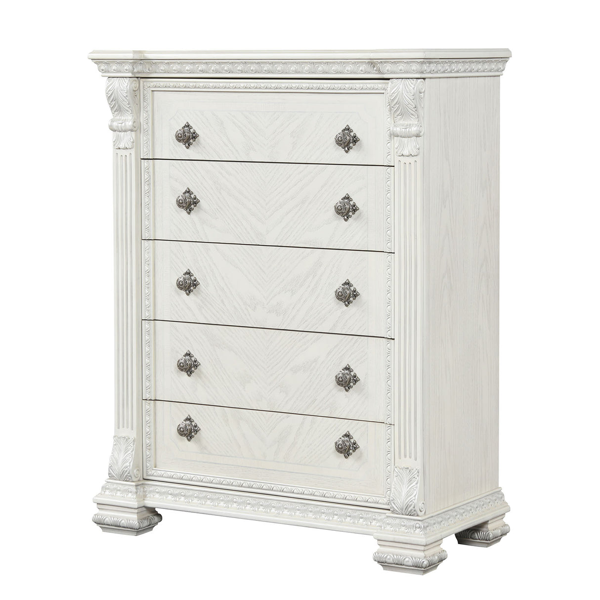 Promenade Wire Brushed White Chest from Furniture of America - Luna Furniture