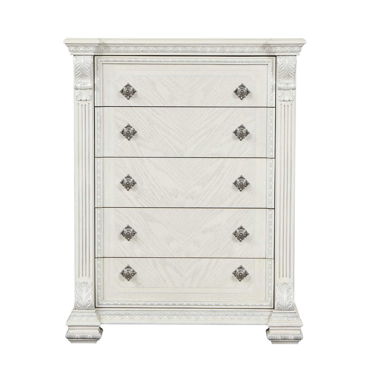 Promenade Wire Brushed White Chest from Furniture of America - Luna Furniture