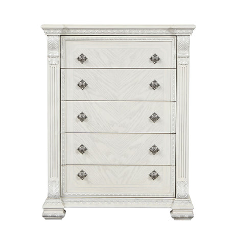 Promenade Wire Brushed White Chest from Furniture of America - Luna Furniture
