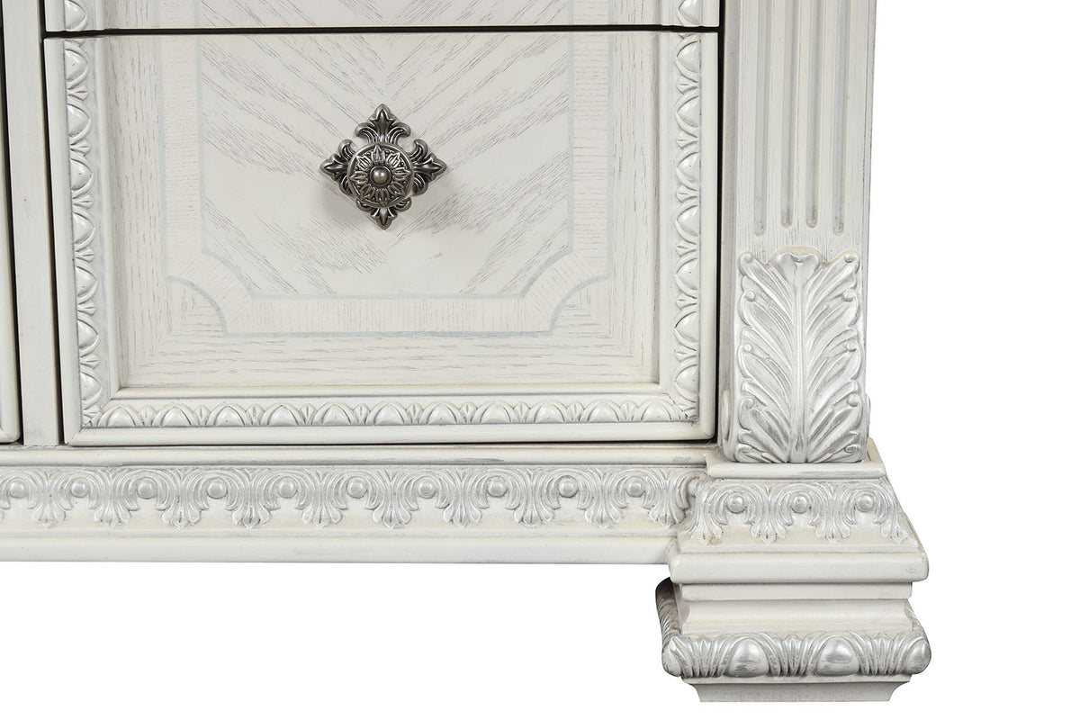 Promenade Wire Brushed White 5-Piece Queen Bedroom Set from Furniture of America - Luna Furniture