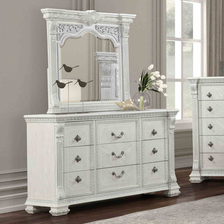 Promenade Wire Brushed White 4-Piece Queen Bedroom Set from Furniture of America - Luna Furniture