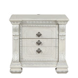 Promenade Wire Brushed White Nightstand from Furniture of America - Luna Furniture