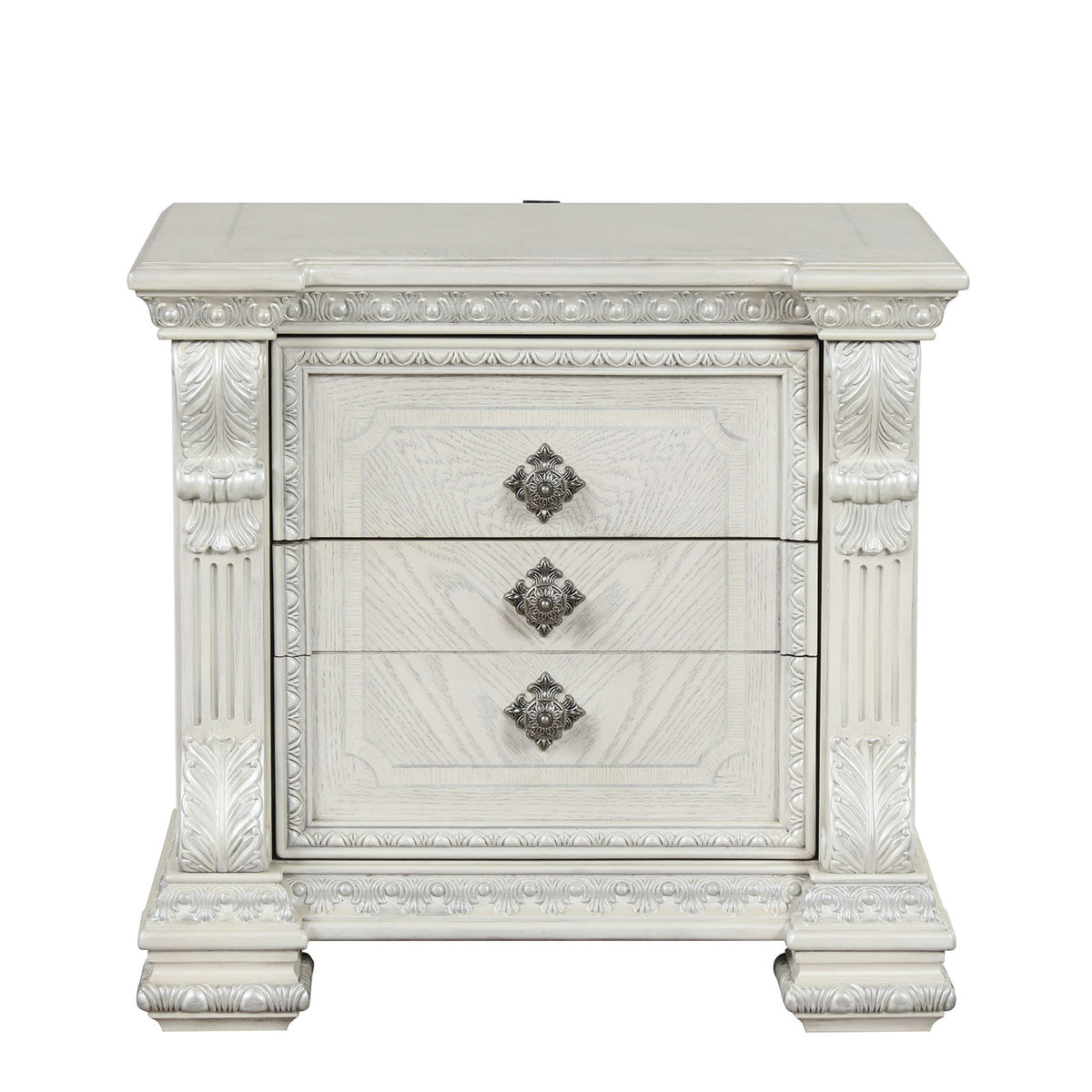 Promenade Wire Brushed White 4-Piece Queen Bedroom Set from Furniture of America - Luna Furniture