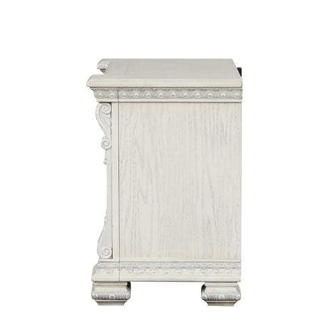 Promenade Wire Brushed White Nightstand from Furniture of America - Luna Furniture