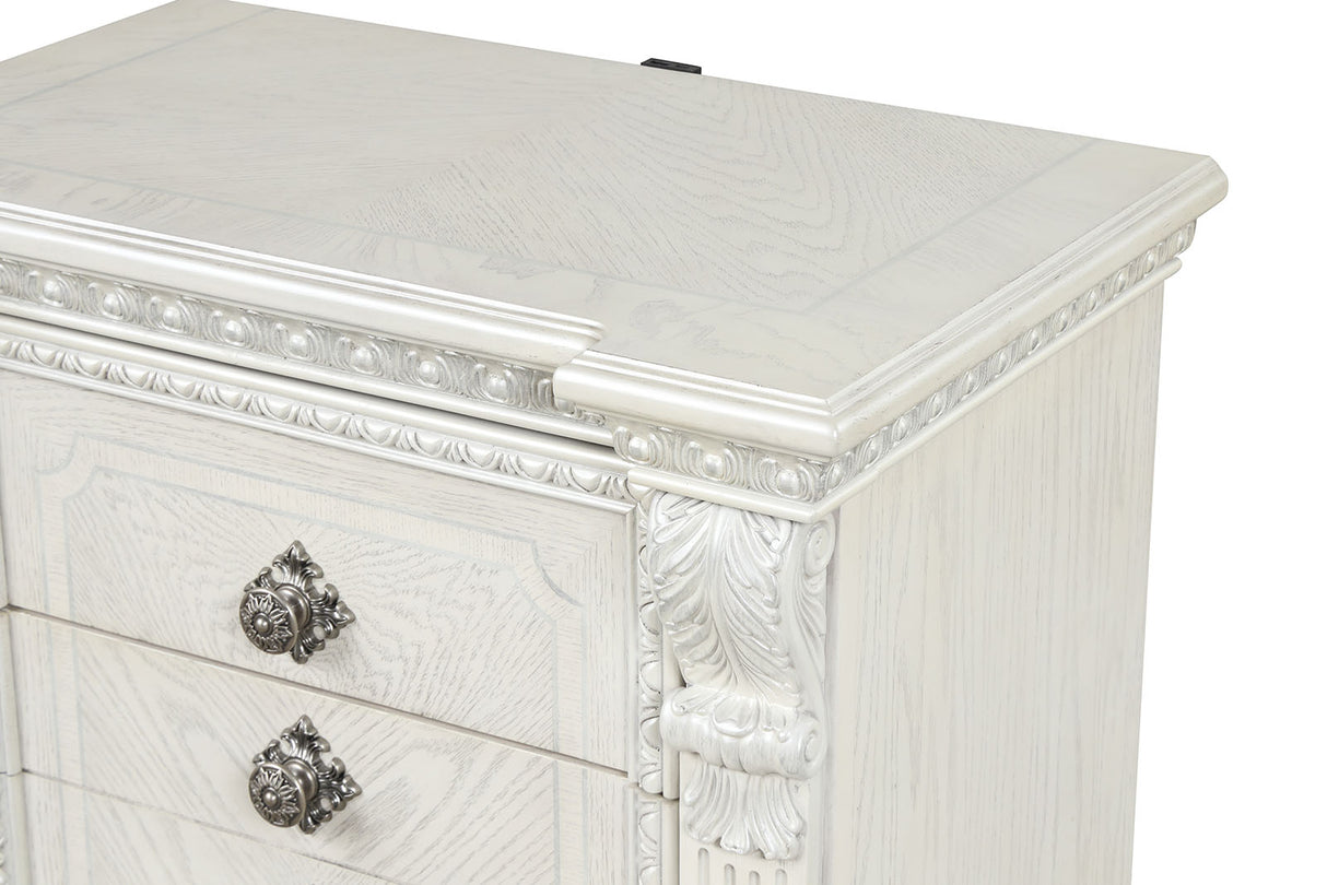 Promenade Wire Brushed White Nightstand from Furniture of America - Luna Furniture