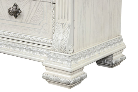 Promenade Wire Brushed White Nightstand from Furniture of America - Luna Furniture