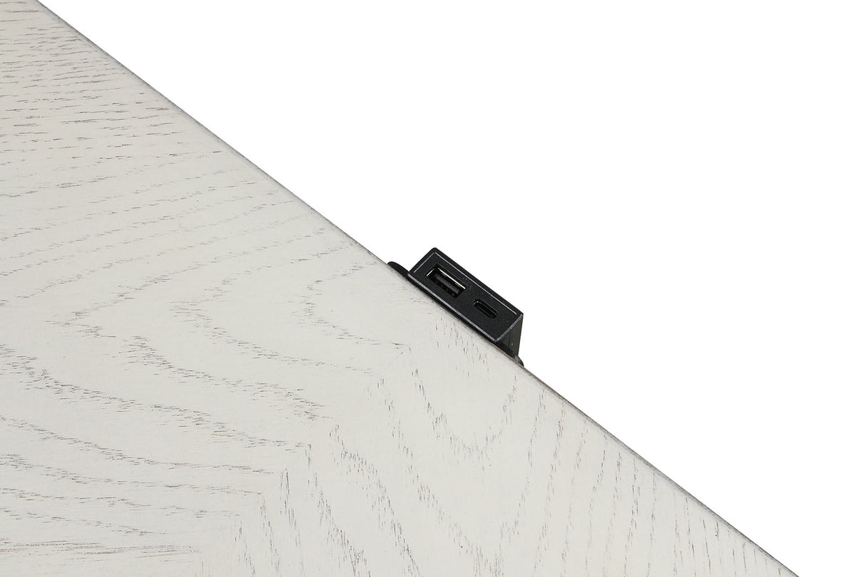 Promenade Wire Brushed White Nightstand from Furniture of America - Luna Furniture
