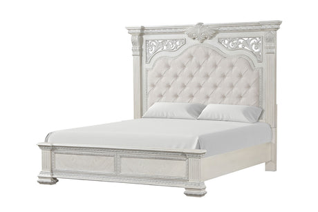 Promenade Wire Brushed White Queen Bed from Furniture of America - Luna Furniture