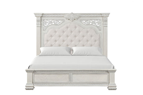 Promenade Wire Brushed White 4-Piece Queen Bedroom Set from Furniture of America - Luna Furniture