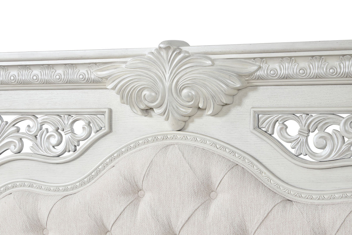 Promenade Wire Brushed White 4-Piece Queen Bedroom Set from Furniture of America - Luna Furniture