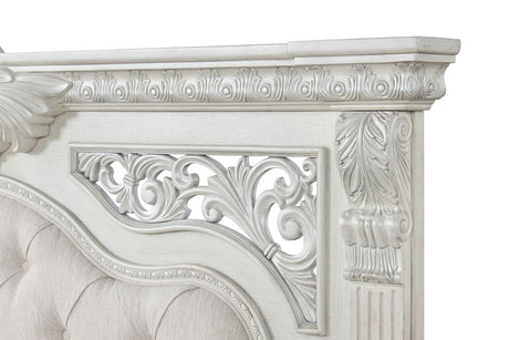 Promenade Wire Brushed White Queen Bed from Furniture of America - Luna Furniture
