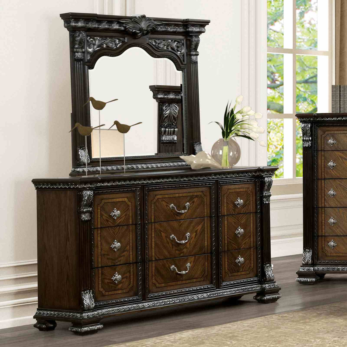 Promenade Espresso 5-Piece Queen Bedroom Set from Furniture of America - Luna Furniture