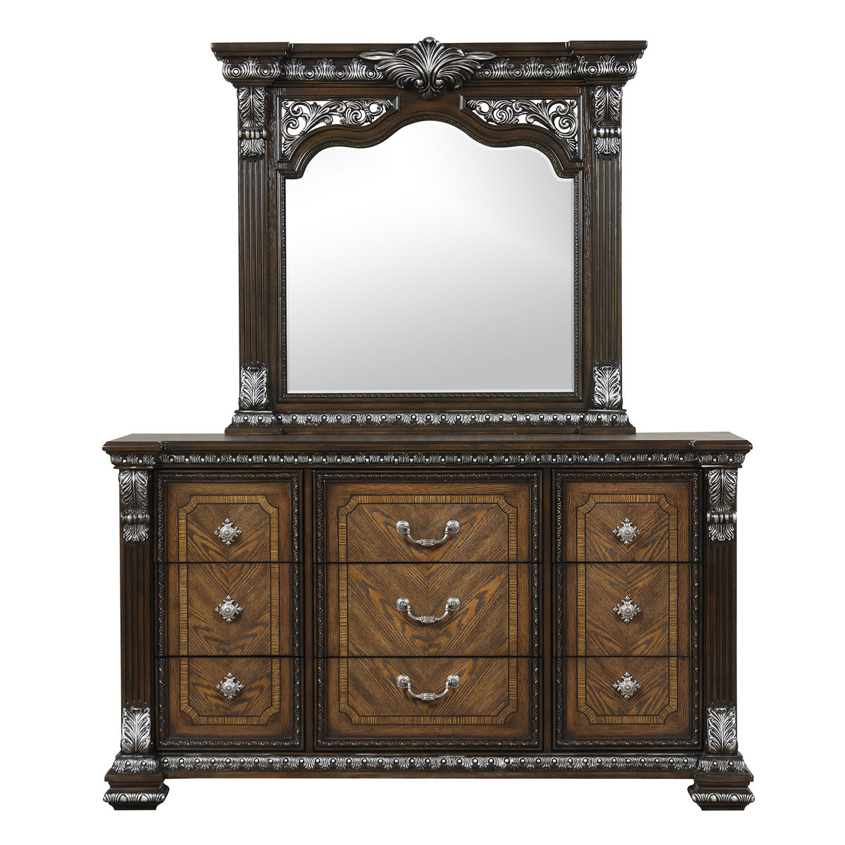 Promenade Espresso 5-Piece Queen Bedroom Set from Furniture of America - Luna Furniture