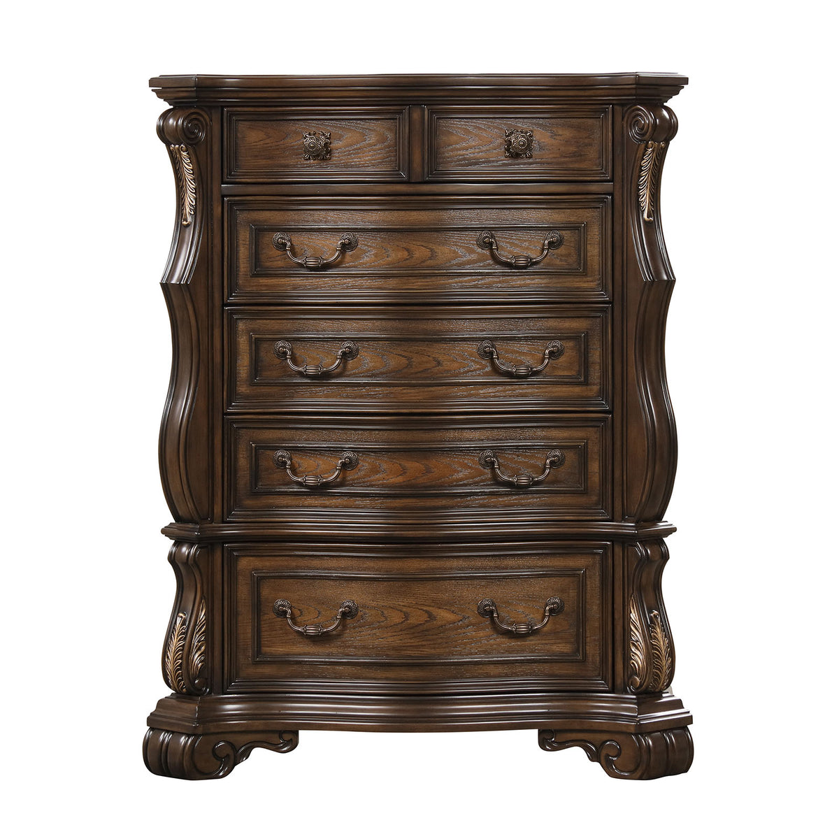 Leovanni Dark Brown 5-Piece Queen Bedroom Set from Furniture of America - Luna Furniture