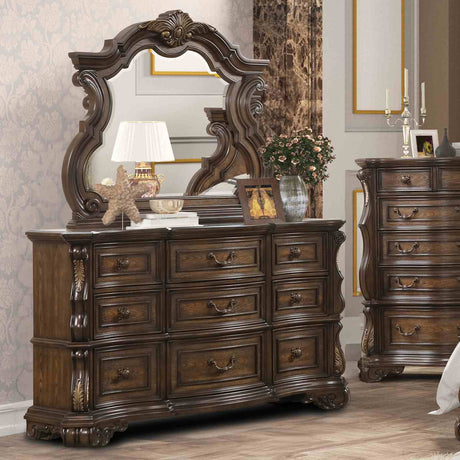 Leovanni Dark Brown 4-Piece Queen Bedroom Set from Furniture of America - Luna Furniture