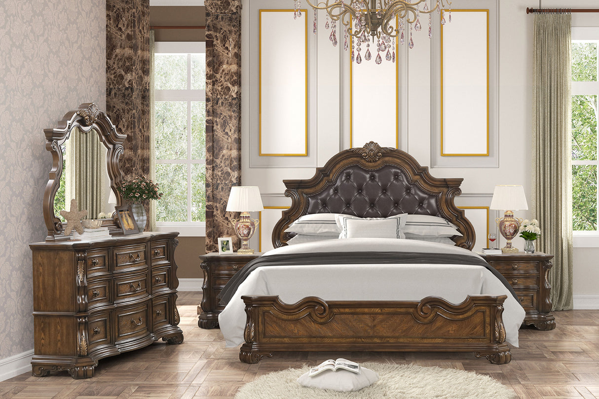 Leovanni Dark Brown Bombay Tufted King Bed from Furniture of America - Luna Furniture