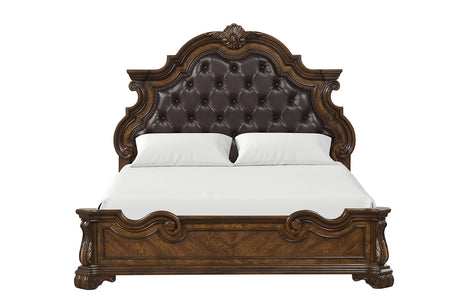 Leovanni Dark Brown 5-Piece Queen Bedroom Set from Furniture of America - Luna Furniture