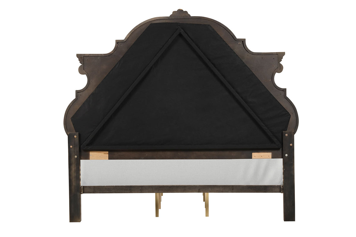 Leovanni Dark Brown 5-Piece Queen Bedroom Set from Furniture of America - Luna Furniture