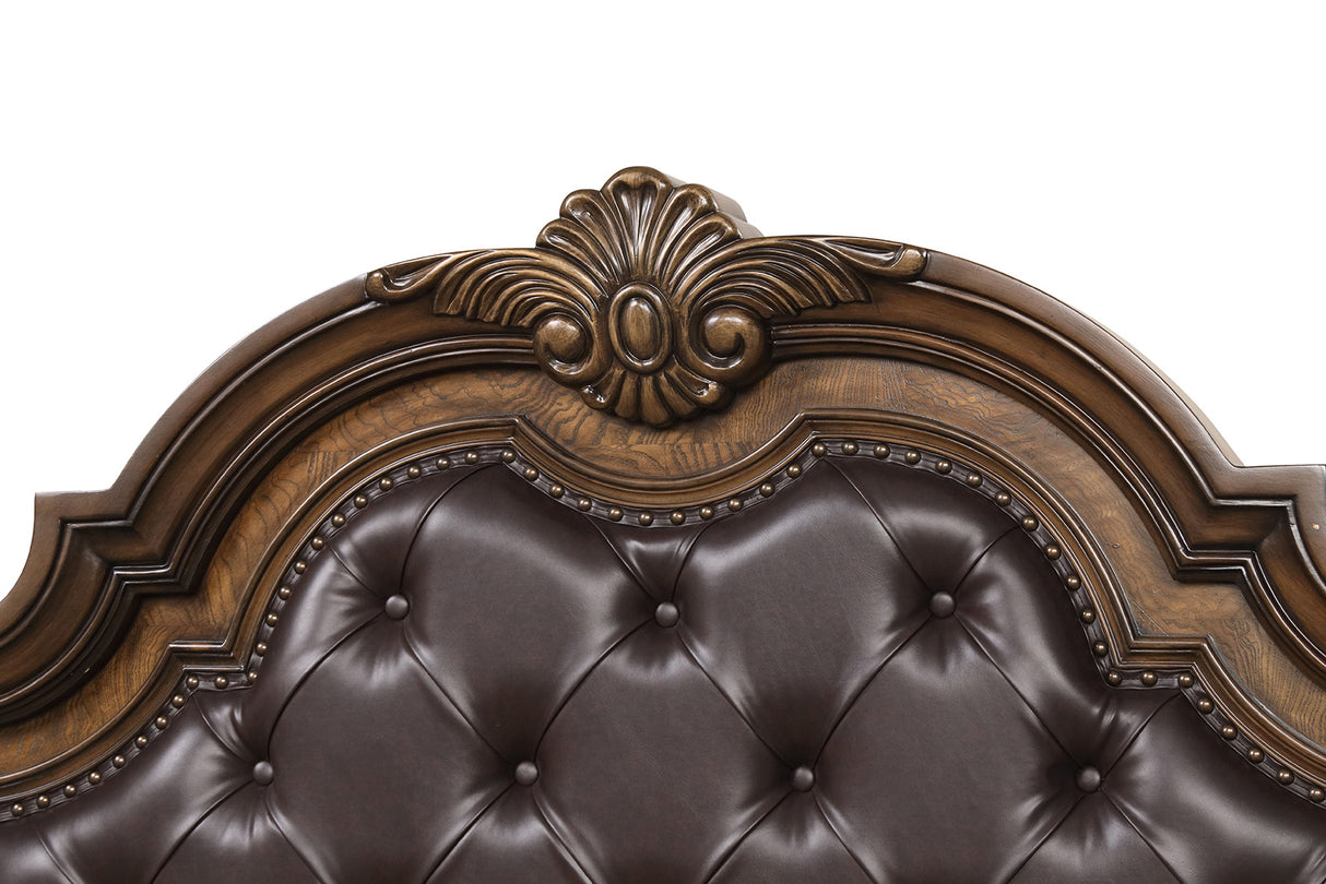 Leovanni Dark Brown Bombay Tufted Queen Bed from Furniture of America - Luna Furniture