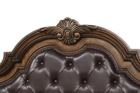 Leovanni Dark Brown Bombay Tufted Queen Bed from Furniture of America - Luna Furniture