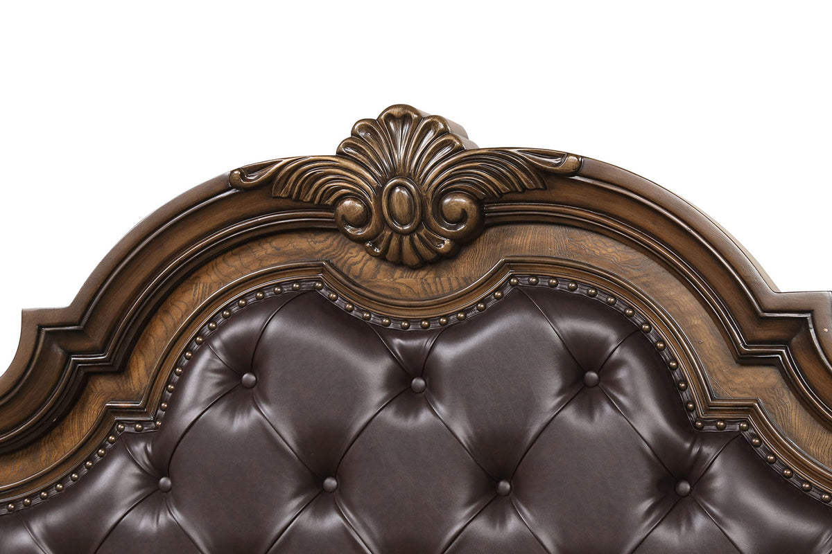 Leovanni Dark Brown 5-Piece Queen Bedroom Set from Furniture of America - Luna Furniture