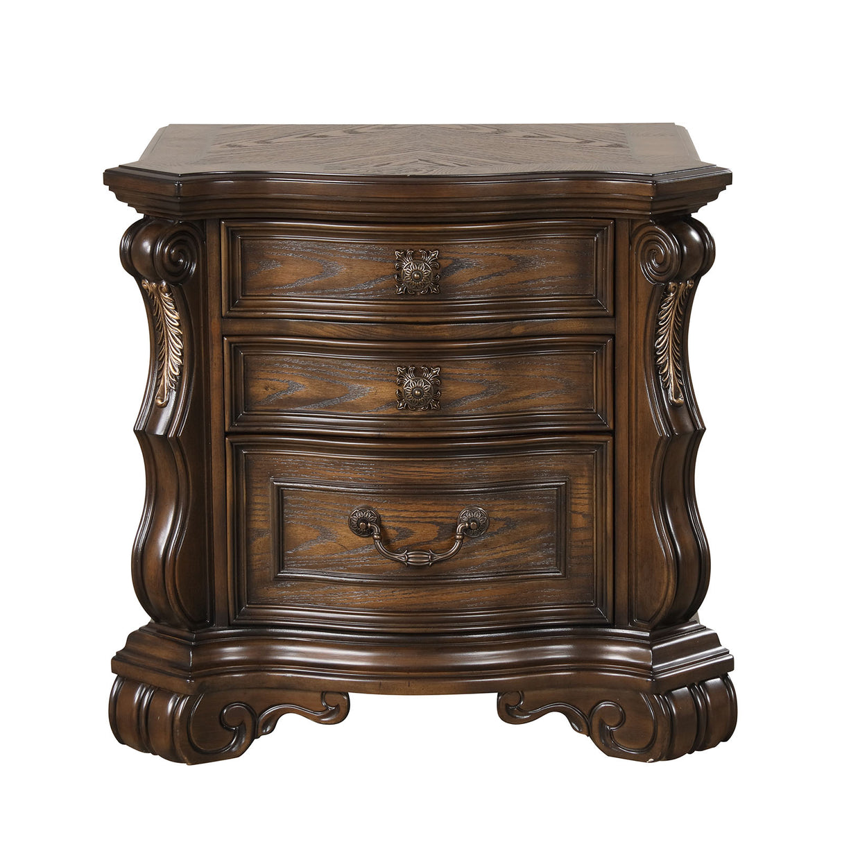 Leovanni Dark Brown Nightstand from Furniture of America - Luna Furniture