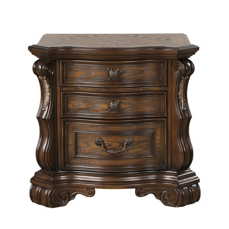 Leovanni Dark Brown Nightstand from Furniture of America - Luna Furniture