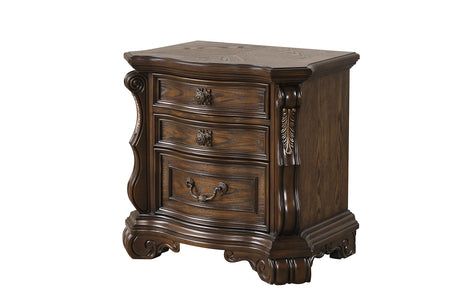Leovanni Dark Brown Nightstand from Furniture of America - Luna Furniture