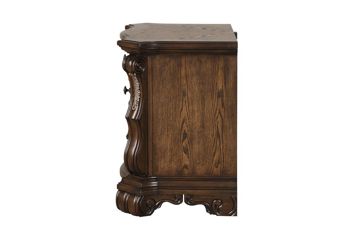 Leovanni Dark Brown Nightstand from Furniture of America - Luna Furniture